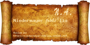 Niedermayer Adélia névjegykártya